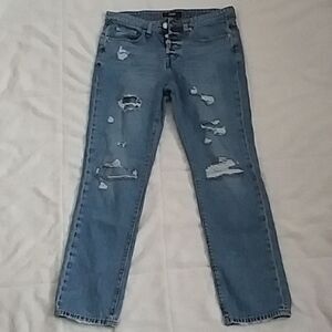 Aero Boyfriend Women's Jeans Distressed Straight Leg Button Fly size 6